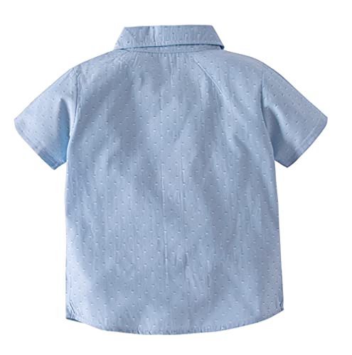 stylesilove Toddler Boys Short Sleeve Classic Cotton Button Down Shirt for Casual, Formal Event and Special Occasions