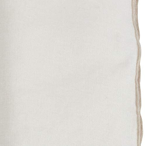 Fennco Styles Amelia Collection Classic Stonewashed Border Stitch 100% Pure Linen 20 x 20 Inch Cloth Napkins – Natural Dinner Napkins for Banquet, Wedding, Special Events and Home Décor