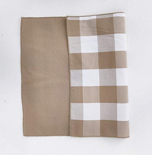 Fennco Styles Buffalo Check Double Layers Reversible Placemats 14" W x 20" L, Set of 4 - Handmade in USA - Plaid Table Mats for Everyday Use, Banquet, Holiday, Family Gathering, Special Occasion