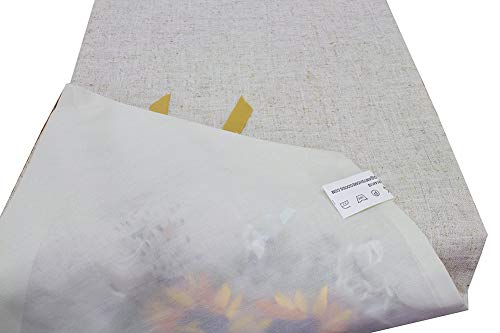 Fennco Styles Handmade Ribbon Embroidery Flower Decorative Linen Table Runner 13 x 72 Inch