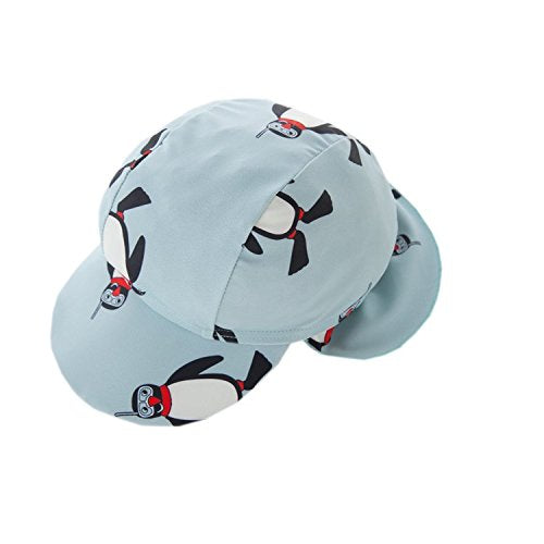 stylesilove Little Boys Cute Penguin One-Piece Rash Guard with Sun Hat 2 pcs Green Swimsuit Beach Swimwear