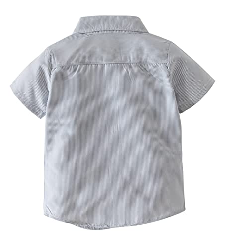 stylesilove Toddler Boys Short Sleeve Classic Cotton Button Down Shirt for Casual, Formal Event and Special Occasions