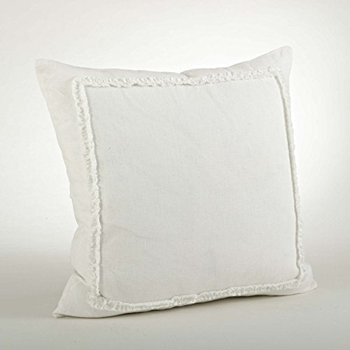 Fennco Styles Matilde Ruffled Design 100% Linen Decorative Down Filled Throw Pillow 20 x 20 Inch