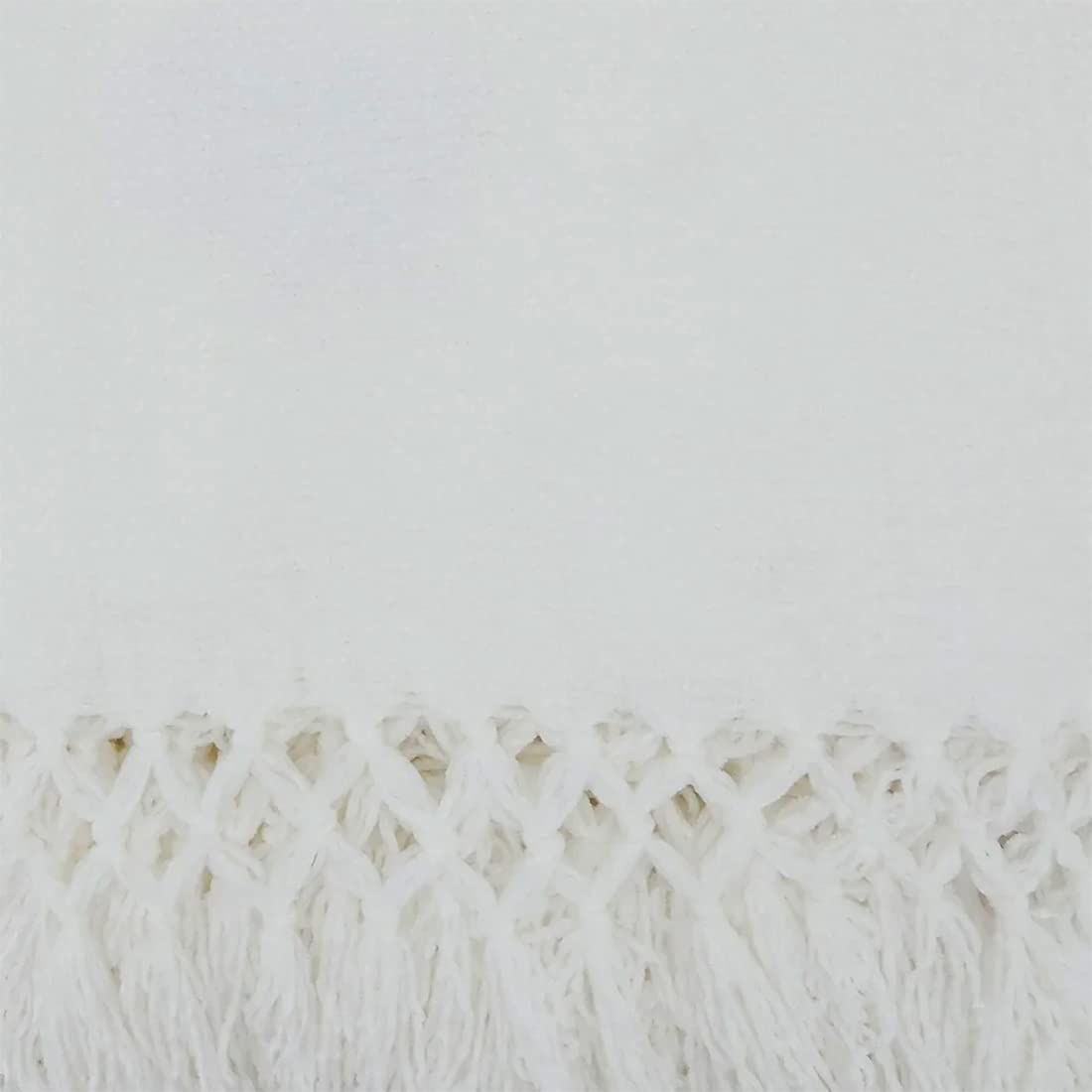 Fennco Styles Hand Knotted Chenille Throw 50" W x 60" L - Solid Throw Blanket for Couch, Living Room, Bedroom, Christmas, Holiday and Home Décor