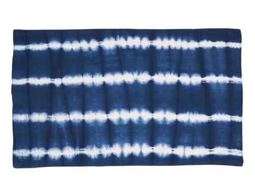 Fennco Styles Indigo Tie Dye Stripe Cotton Table Runner 16" W X 72" L