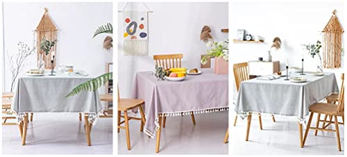 Fennco Styles Woven Gingham Cotton Tablecloth with Tassel 55" W x 71" L - Checkered Rectangle Table Cover for Everyday Use, Home, Dining Table Décor, Banquets, Farmhouse, and Special Events