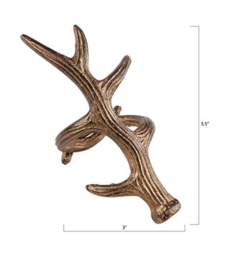 Fennco Styles Rustic Antler Design Aluminum Napkin Rings, Set of 4- Bronze Branch Napkin Holders for Home Decor, Banquets, Holiday and Special Occasions