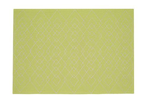 Fennco Styles Maxson Soild Shimmering Border Design Cotton Cloth Napkin and Placemat