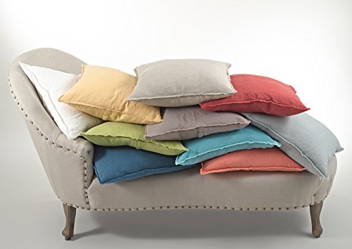 Fennco Styles Fringed Design Down Filled Linen 20-Inch Throw Pillow