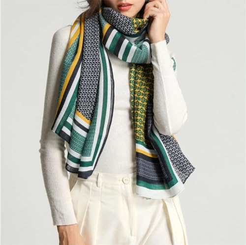 stylesilove Women Stripe Geometric Printed Lightweight Fashion Scarf Large Shawl Scarves Neck Wraps for All Season, 7 Colors