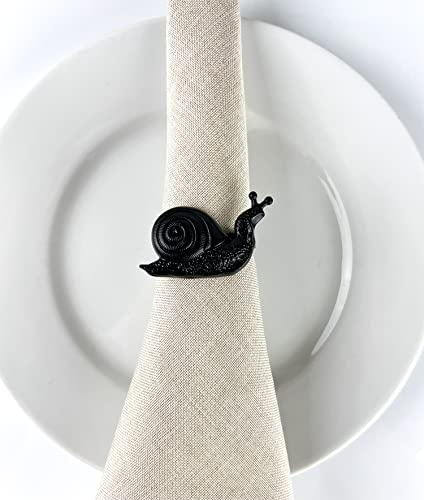 Fennco Styles Nature's Touch Snail Metal Napkin Rings, Set of 4 – Copper Napkin Holders for Family Dinner, Themed Party, Table Décor, Banquets, Holidays and Special Occasion