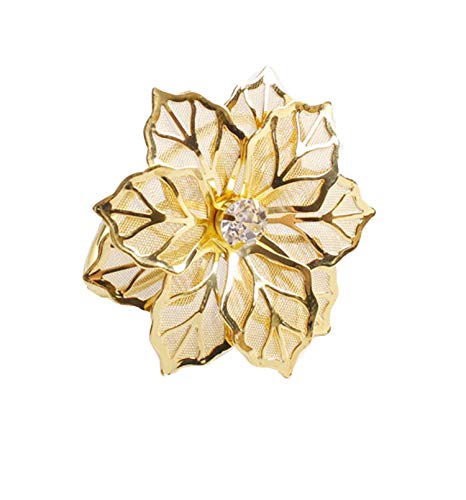 Fennco Styles Rhinestone Crystal Flower Napkin Rings Wedding Holiday Table Decoration - Set of 4