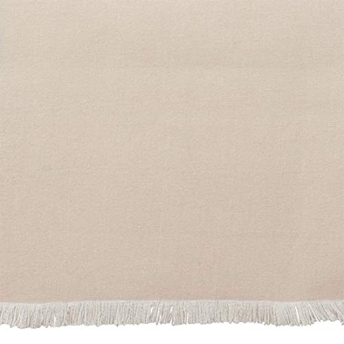 Fennco Styles Fringe Border Design Cotton Table Runner 16" W x 72" L - Table Cover for Christmas, Holiday, Dining Table, Everyday Use, Banquets and Special Occasion