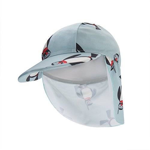 stylesilove Little Boys Cute Penguin One-Piece Rash Guard with Sun Hat 2 pcs Green Swimsuit Beach Swimwear