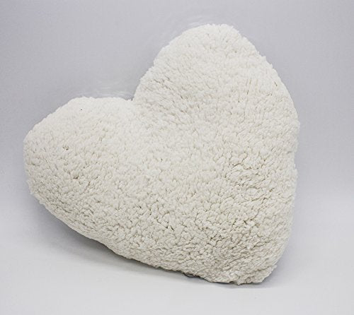 Fennco Styles Charming Sequin and Sherpa Decorative Throw Pillow Shimmering Heart Shaped Acccent Pillow for Holiday, Christmas, Couch, Living Room Decor and Valentine's Day, Monther's Day Gift