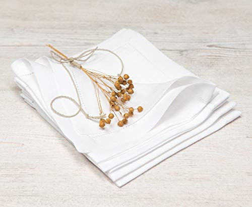 Fennco Styles Handmade Basic Hemstitch Border Linen-Cotton Tablecloth