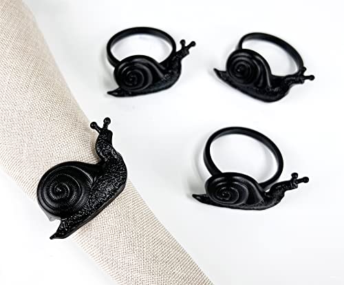 Fennco Styles Nature's Touch Snail Metal Napkin Rings, Set of 4 – Copper Napkin Holders for Family Dinner, Themed Party, Table Décor, Banquets, Holidays and Special Occasion