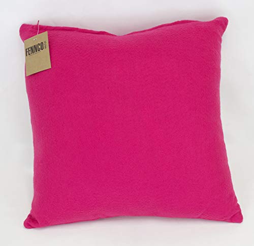 Fennco Styles Large Felt 3D Rose Decorative Throw Pillow 17 x 17 Inch - Flower Pillow for Couch, Home Décor, Bedroom Décor and Holiday, Housewarming Gift