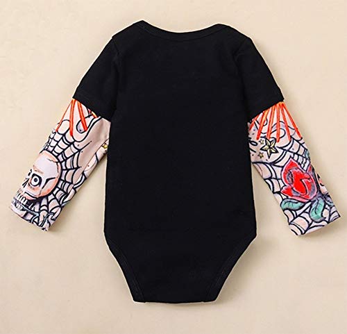 Styles I Love Infant Baby Boys Girls Printed Romper Tattoo Sleeve Cotton Bodysuit Holiday Halloween Outfit