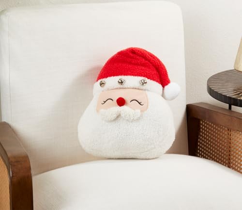 Fennco Styles Santa Claus Design Holiday Throw Pillow 11" W x 13" L - Multicolored Plush Pillow for Christmas, Couch, Bedroom, Living Room and Office Décor