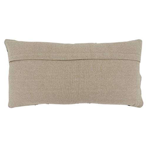 Fennco Styles Embroidered Block Print Cotton Decorative Throw Pillow - Accent Cushion for Home, Couch, Living Room and Office Décor