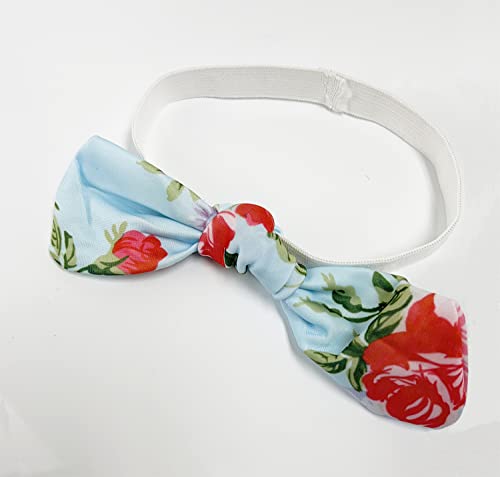 stylesilove Baby Toddler Girls Floral Print Bowknot Bikini Swimsuit and Headband 3pcs Blue Bathing Suit Beach Swimwear