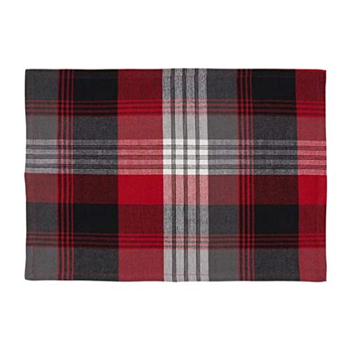 Fennco Styles Classic Rustic Plaid Cotton Table Runner - Red Traditional Plaid Table Cover for Christmas Décor, Home, Banquet, Family Gathering and Special Occasion