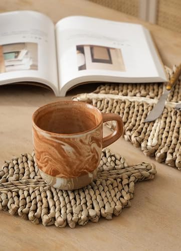 Fennco Styles Corn Husk Leaf Shaped Placemats 20" W x 13" L, Set of 4