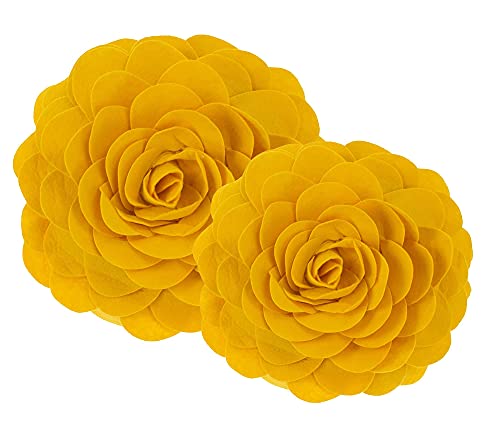 Fennco Styles Eva's Flower Garden Decorative Filled Throw Pillow 16" Round - Floral Accent Pillow for Home, Couch, Bed, Living Room, Holiday and Office Décor