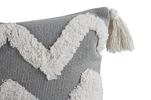 Fennco Styles Woven Applique Indoor Throw Pillow - Square 17 x 17 Inch Decorative Throw Pillow - Cozy Accent Pillow for Couch, Bedroom and Living Room Décor