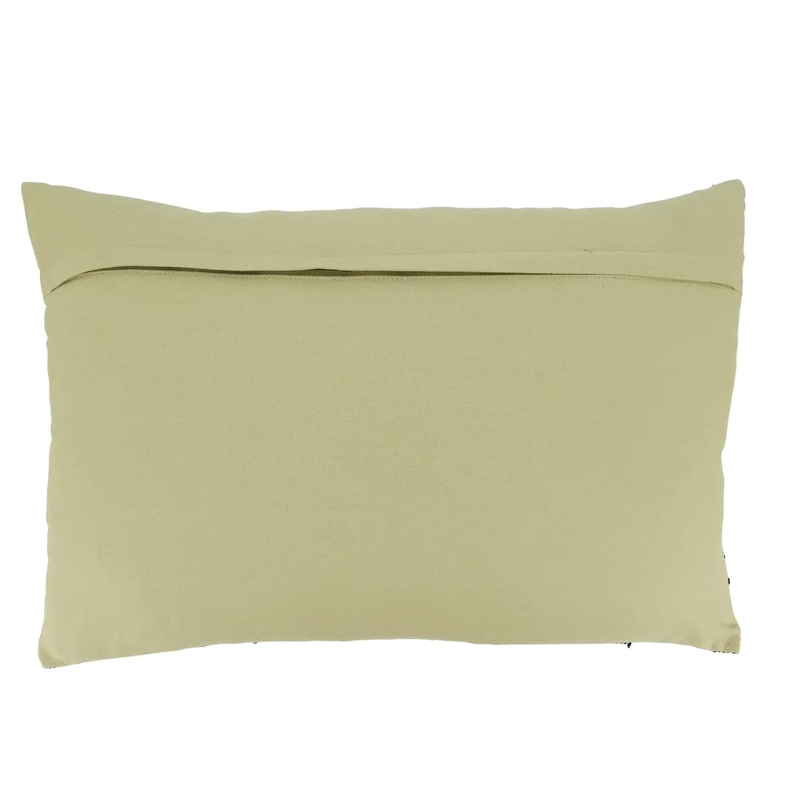 Fennco Styles Dash Line Cotton Decorative Filled Throw Pillow 16" W x 24" L - Ivory Woven Cushion for Home, Couch, Living Room, Bedroom, Office and Holiday Décor