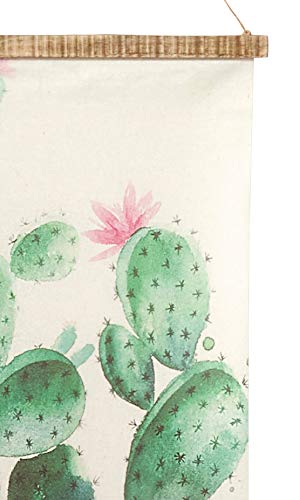 Fennco Styles Cactus Canvas Wall Hanging Art 100% Pure Linen Home Décor Wall Art for Apartments Restaurants Offices Living Room Bedroom Decorations, 19" W x 28" L