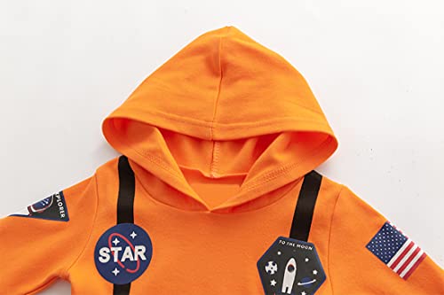 stylesilove Baby Toddler Boys Astronaut Cotton Hooded Romper Spaceman Jumpsuit Outfit