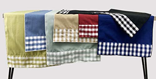 Fennco Styles Handmade Reversible Checkered Border Design Table Runner - Check Table Cover for Home, Dining Table, Banquet and Special Occasion