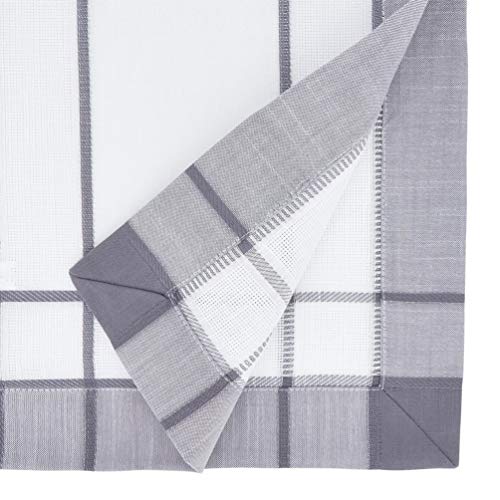 Fennco Styles Neutral Banded Border Design Tablecloth - Decorative Table Cover for Everyday Use, Dining Table Décor, Banquets, Family Gatherings and Special Occasions