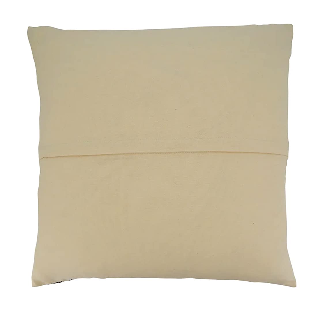 Fennco Styles Woven Striped Decorative Cotton Throw Pillow 20" W x 20" L - Natural Textured Cushion for Home, Couch, Bedroom, Living Room and Office Décor