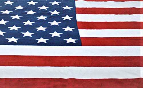 Fennco Styles Patriotic Collection USA Flag Stars and Stripes 50 x 60 Inch Plush Throw – Red Throw Blanket for Couch, Bedroom and Living Room Décor