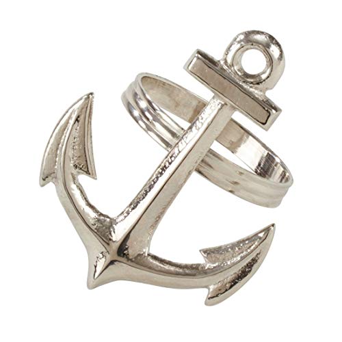 Fennco Styles Silver Brass Casual Napkin Rings, Set of 4 - Aluminium Napkin Holders for Home, Holiday Décor, Family Gathering and Special Events