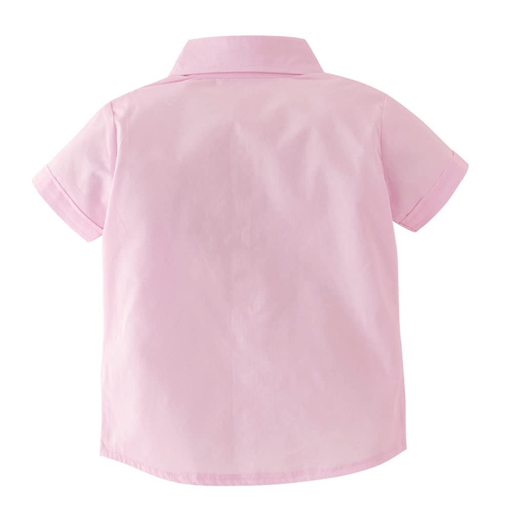 stylesilove Toddler Boys Short Sleeve Classic Cotton Button Down Shirt for Casual, Formal Event and Special Occasions