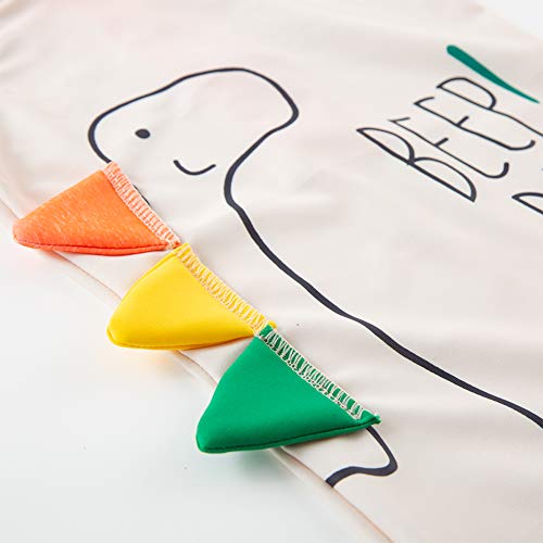 Styles I Love Kid Boys Dinosaur One-Piece Short Sleeve Zipper Rash Guard with Swim Hat 2pcs Swimsuit Beach Bathing Suit