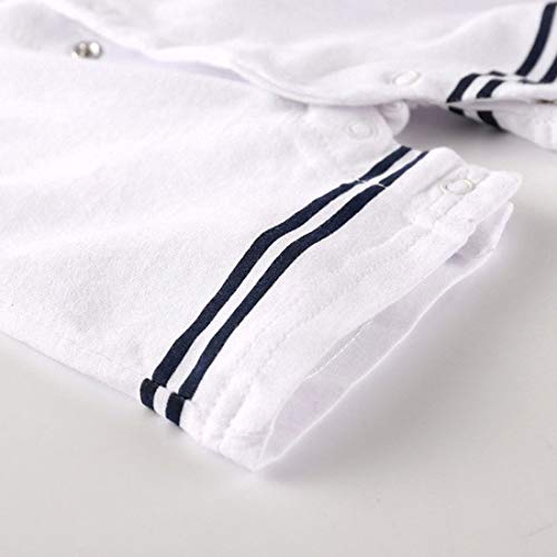 stylesilove.com Baby Boy Marine Sailor White Short Sleeve Romper Onesie Outfit Holiday Special Occasion Baby Clothing