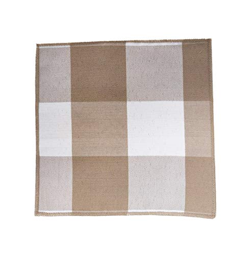 Fennco Styles Buffalo Check Double Layers Reversible Coasters 6"W x 6"L, Set of 4 - Handmade in USA - Plaid Cocktail Napkins for Everyday Use and Special Occasion