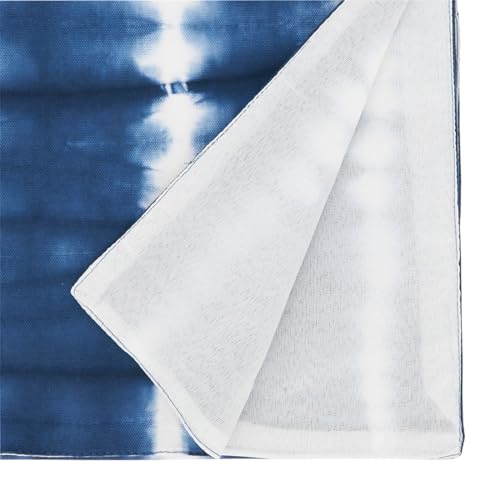 Fennco Styles Indigo Tie Dye Stripe Cotton Table Runner 16" W X 72" L
