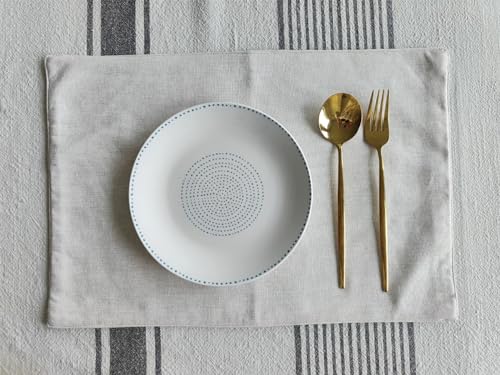 Fennco Styles Classic Woven Textile Decorative 12 x 18 Inch Table Placemats, Set of 4 - Solid Color Table Place Mats for Family Dinner, Banquets, Special Events and Home Décor