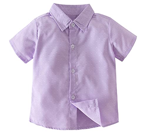 stylesilove Toddler Boys Classic Button Down Shirt and Shorts, Suspenders, Bowtie 4pcs Gentleman Suit Cotton Overalls Outfit