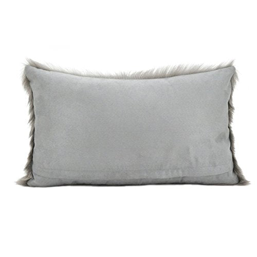 Fennco Styles Home Decor Luxury Genuine Goat Fur Filled Throw Pillow