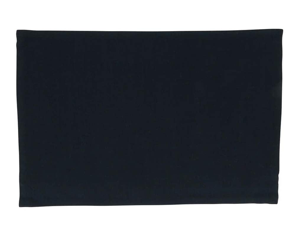 Fennco Styles Contemporary Stripe Border Design 100% Cotton Table Placemats 13" W x 19" L, Set of 4 - Black Table Mats for Dining Table Décor, Banquets, Holiday, Family Gathering, Special Occasion