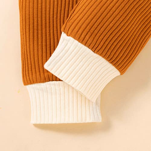 stylesilove Baby Boys Girls Solid Long Sleeve Henley Top & Pants 2pcs Set Unisex Toddler Ribbed Cotton Outfit