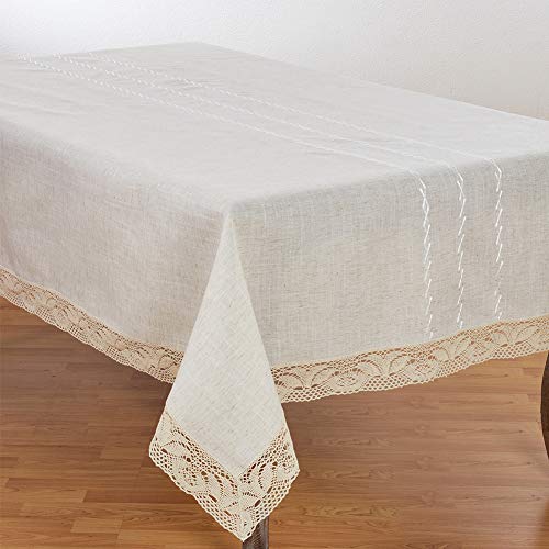 Fennco Styles Elegant Embroidered Lace Natural Table Linen Collection
