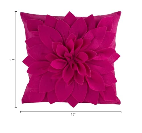 Fennco Styles Sara's Garden Petal Decorative Throw Pillow. 17 Inch Square.